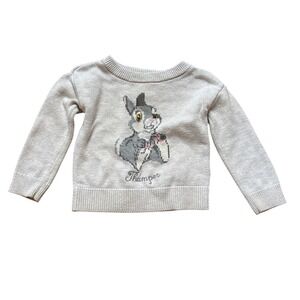 Baby Gap Disney Sweater Toddler Gray Thumper Bambi Knit Pullover SIZE 18-24M